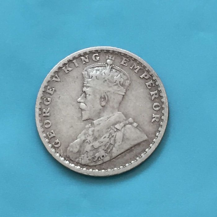 India Britânica Two Annas 1913 prata