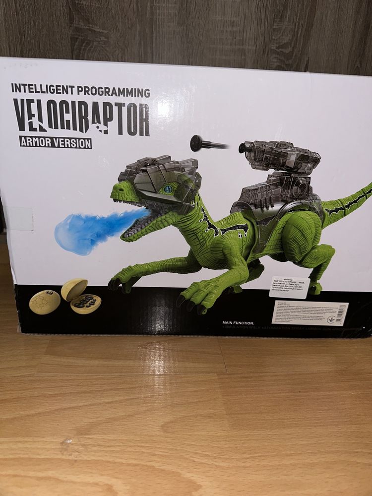 Динозавр робот на управлении пар из рта свет звук Велоцираптор