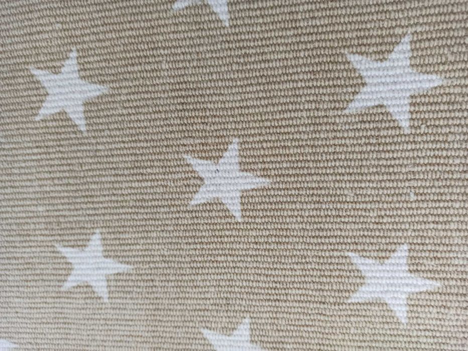 Dywanik chodnik bawełna beż gwiazdki