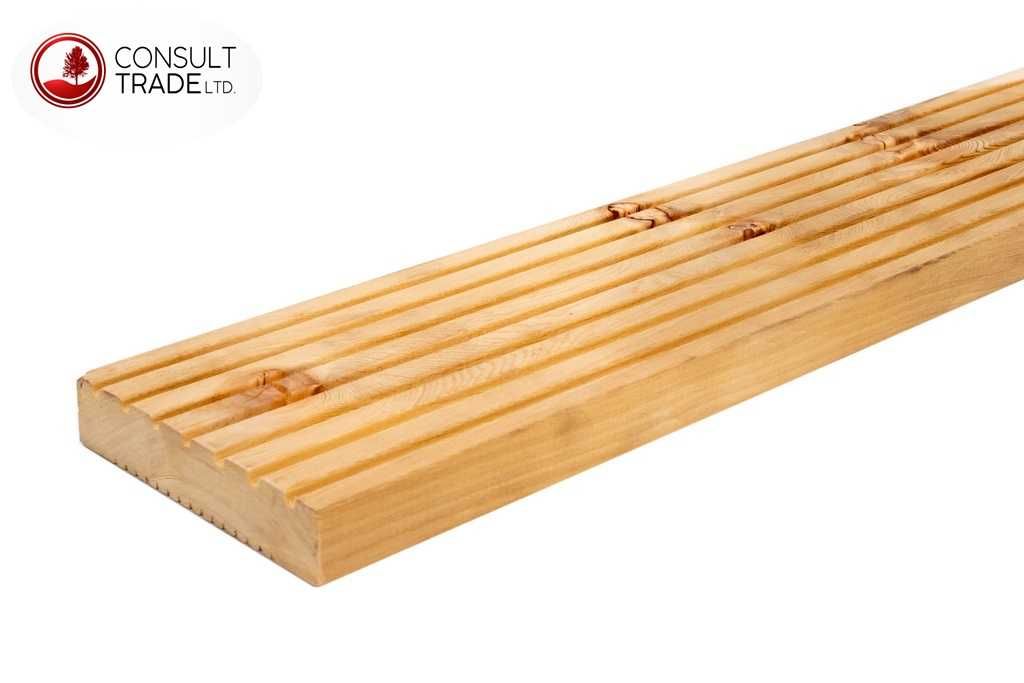 Deska Tarasowa Ryflowana Modrzew Syberyjski 27x142x6000 AB