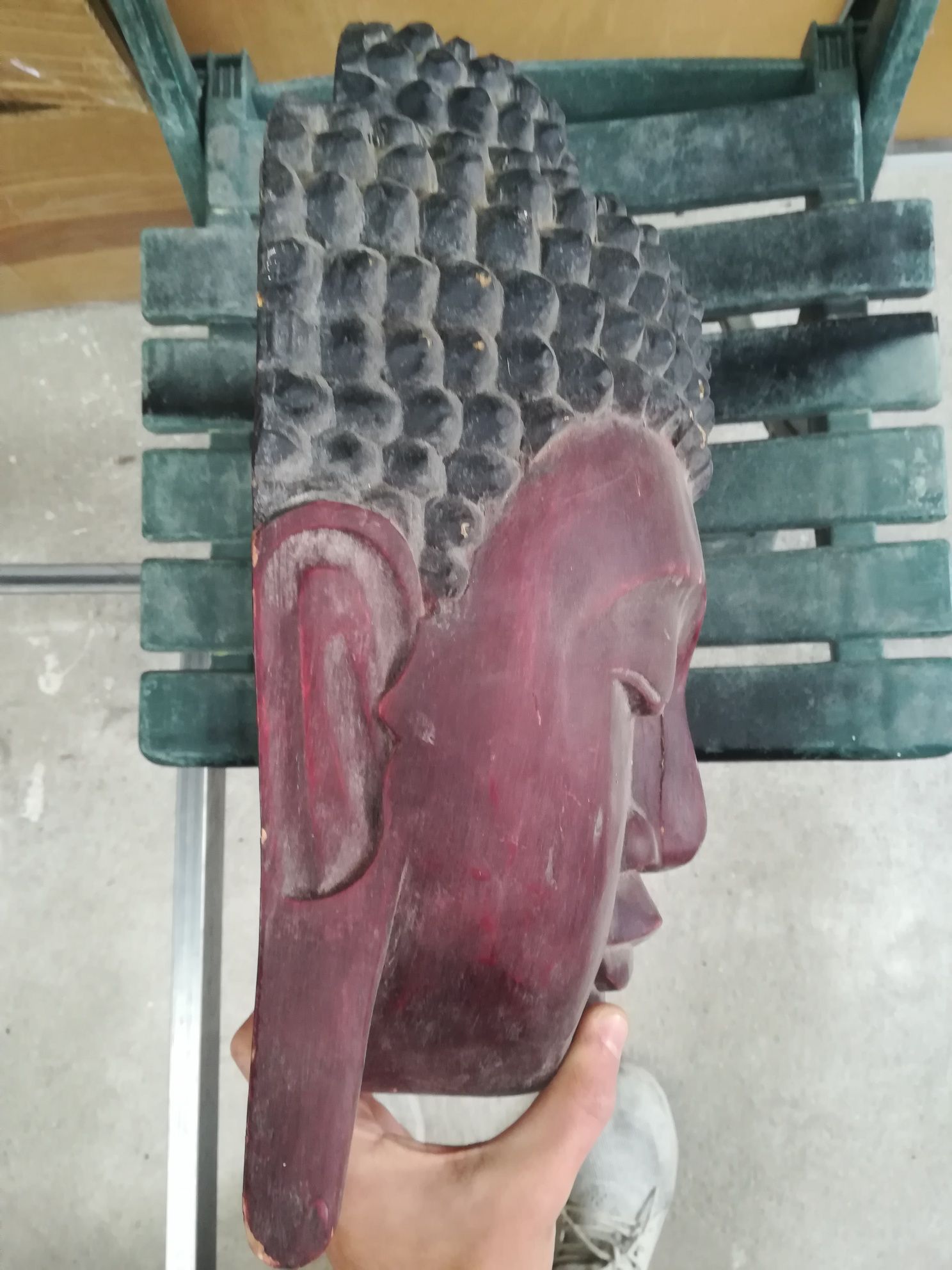 Máscara Budha em madeira