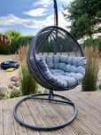 Miloo Home fotel wiszący cocon huśtawka ogrodowa cocoon kokon grey