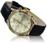 Zegarek męski 14k z żółtego złota Geneve mw007y Złoty cyferblat Wr