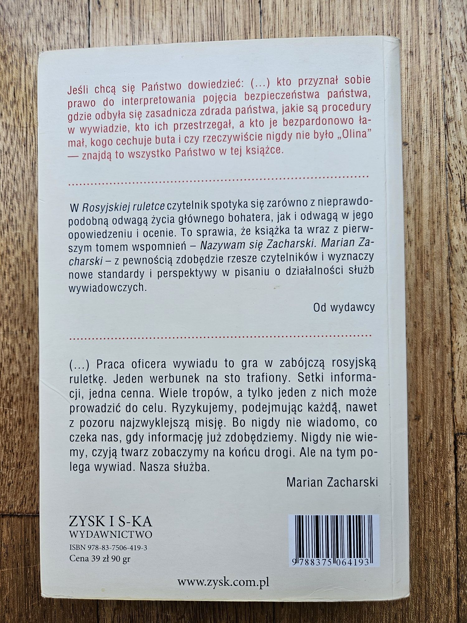 Rosyjska ruletka - Marian Zacharski