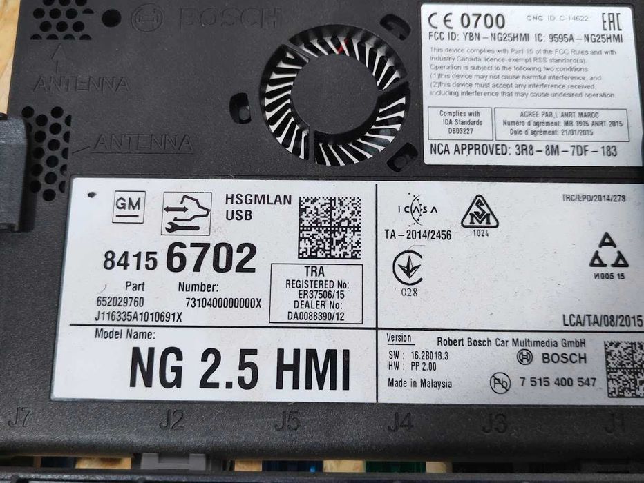 Moduł Sterownik Radia Nawigacji Opel Mokka X