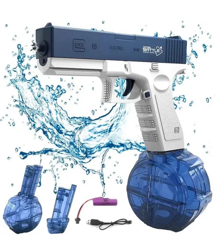 Водяной пистолет на аккумуляторе glock 18 / Водяний пістолет глок 18