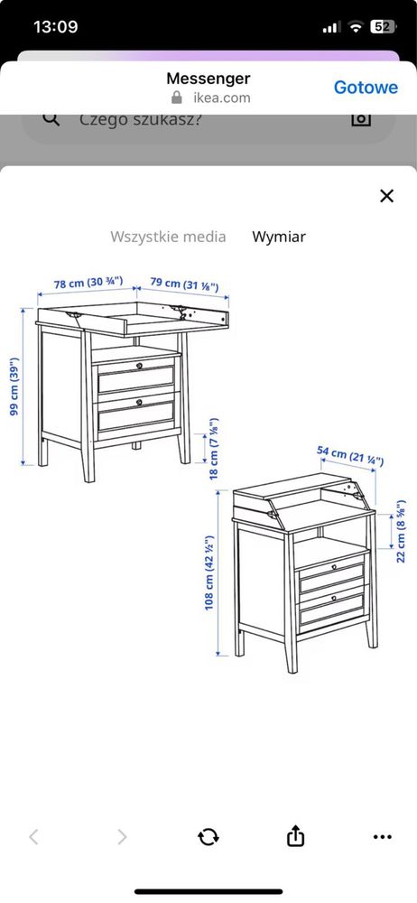 Komoda z przewijakiem Sundvik Ikea