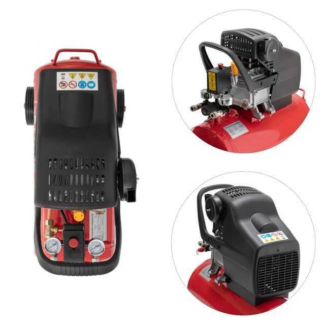 Компресор 24 л, 1.2 кВт, 220 В, 8 атм, 205 л/хв. INTERTOOL PT-0020.