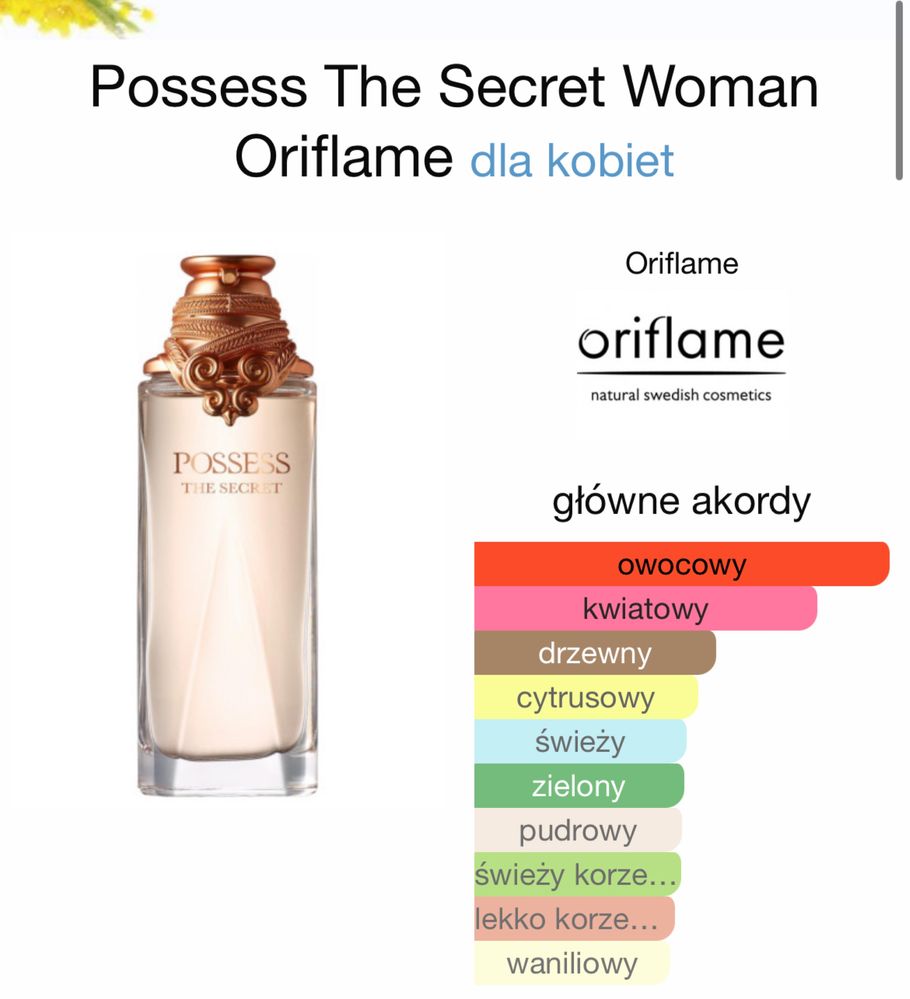 Perfumy POSSES THE SECRET Oriflame Unikat