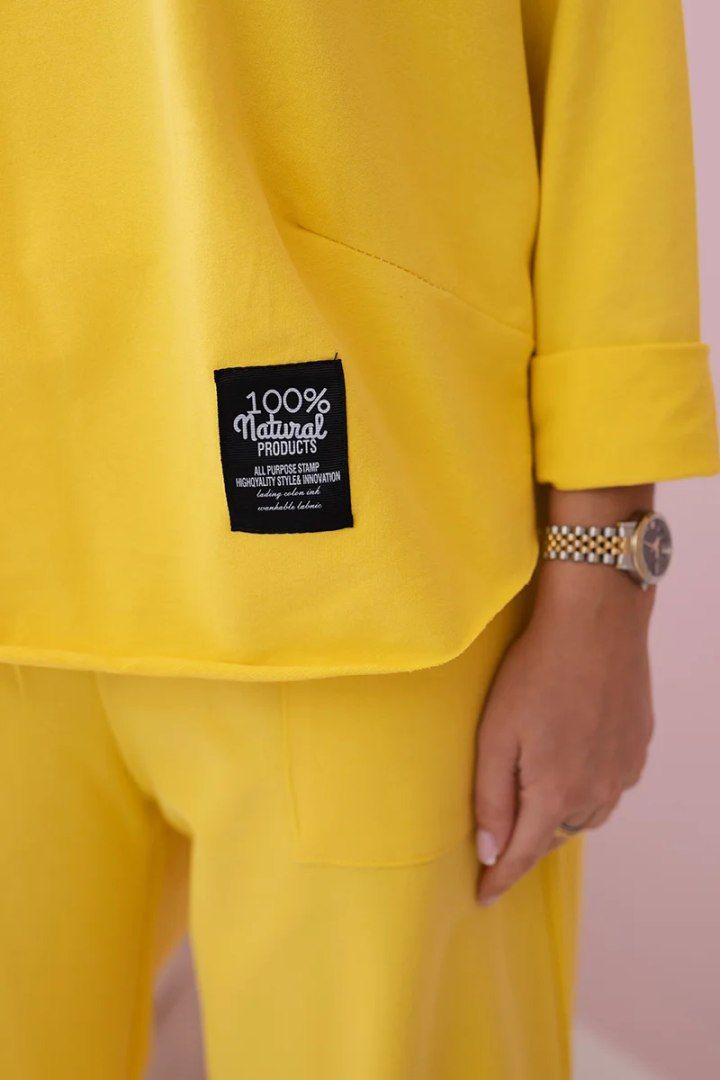 Komplet bawełniany bluza + spodnie żółty włoski