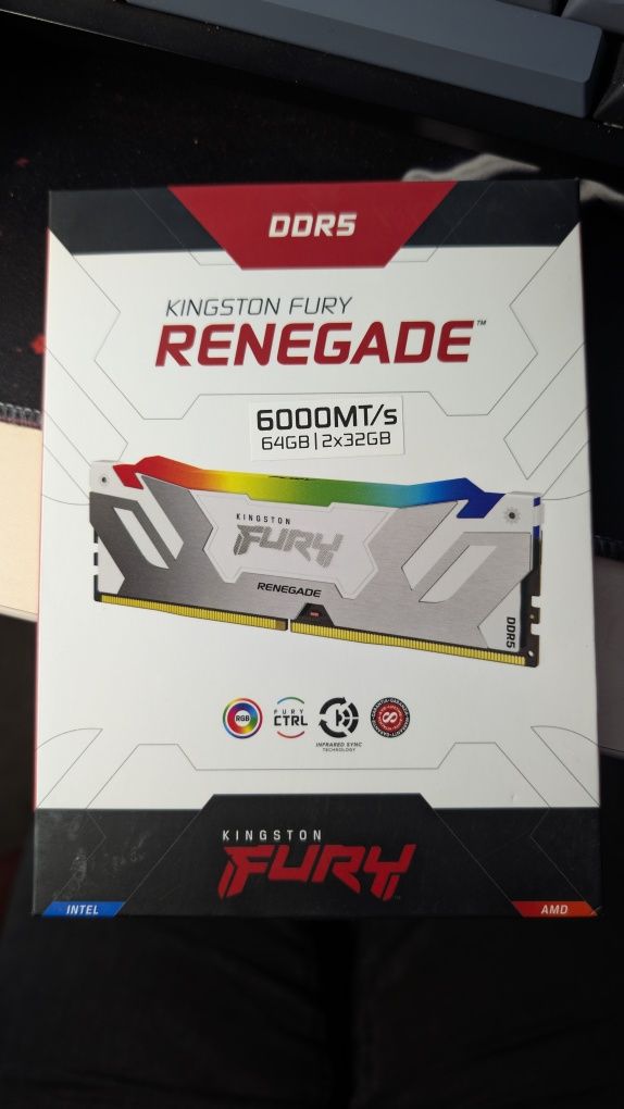 Продам ОЗУ Kingston DDR5 64GB (2x32GB) 6000Mhz FURY Renegade RGB