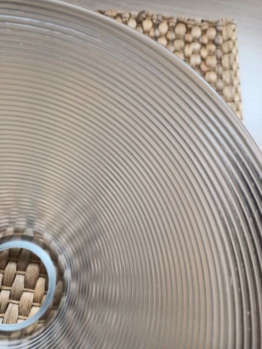 Zestaw 2 kloszy Klosz szklany PRL prążkowany