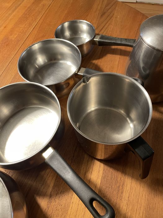 Set de 4 caçarolas + 2 fervedores inox