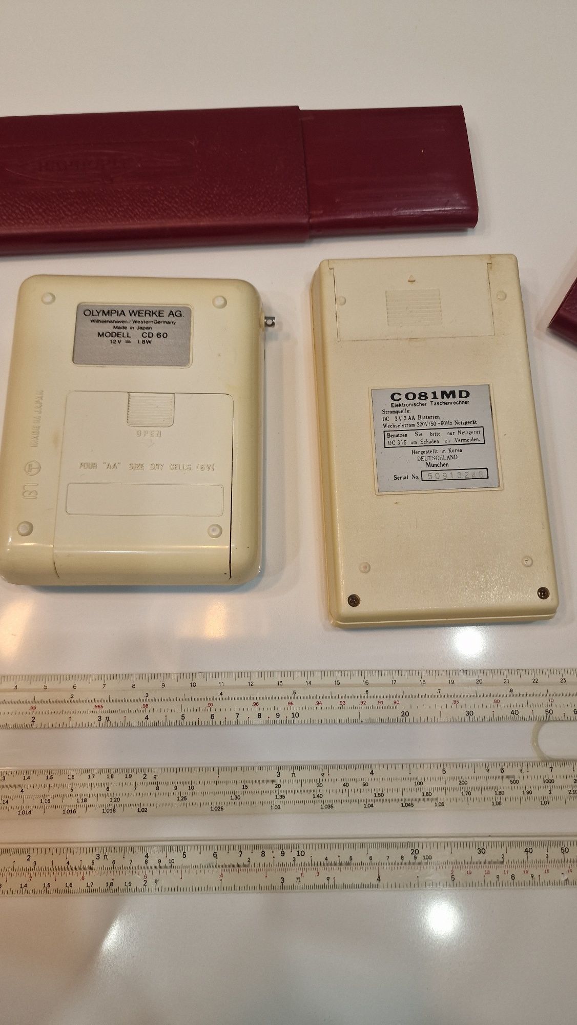 Calculadoras electrónicas antigas & Régua