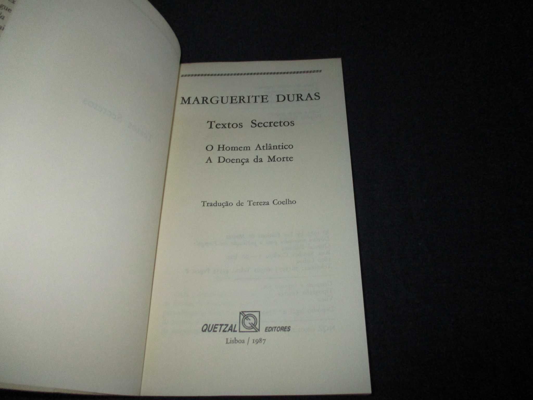Livro Textos Secretos Marguerite Duras Graffiti