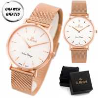 Zegarek Damski Różowy Klasyczny G.rossi + Grawer
