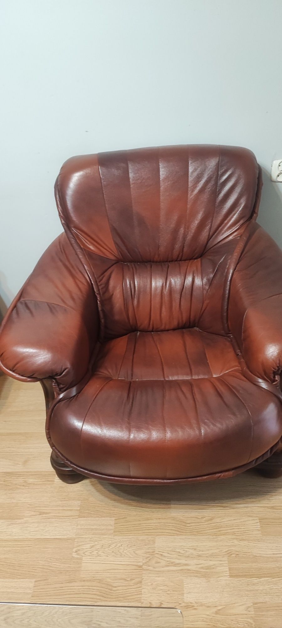 Sofa skórzana brazawa + 2 fotele