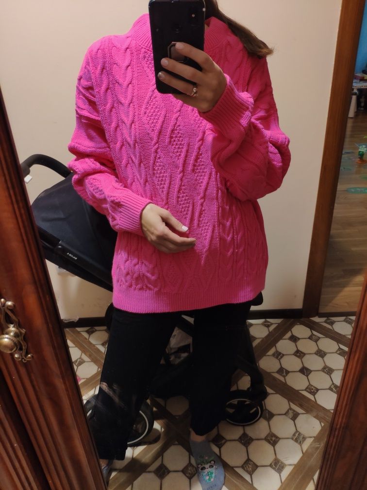 Оверсайз светр новий, Турція, рожевий