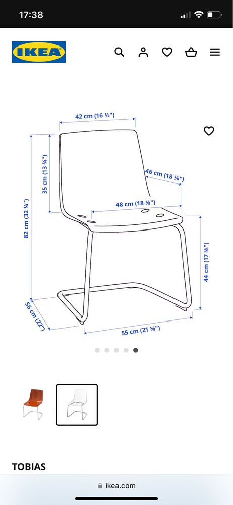 Krzesło Tobias Ikea 4 sztuki.