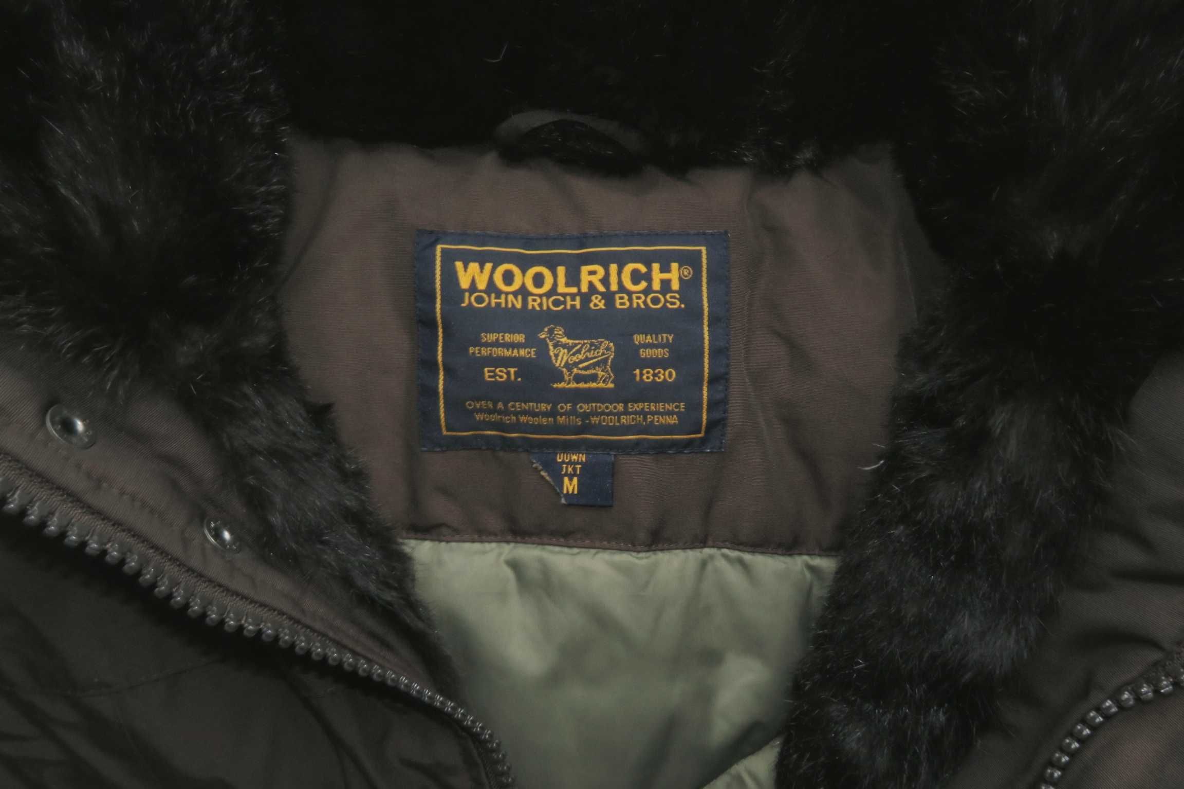 Woolrich kurtka piękny płaszcz puchowy z futrem M