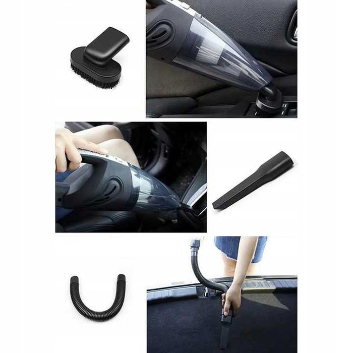 MOCNY Odkurzacz Samochodowy Bezprzewodowy Ręczny Akumulatorowy Końcówk