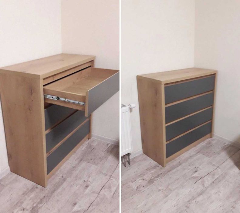 Велика Шафа з сірими фасадами Ш  185 В 216 Г 553 Большой шкаф