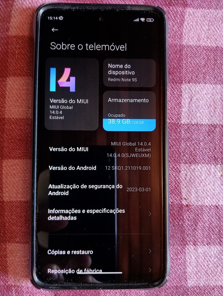 Telemóvel Redmi Note 9S