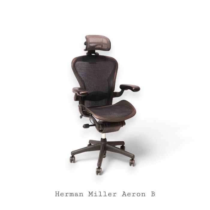 Fotel biurowy Herman Miller Aeron Classic B z zagłówkiem | Odnowiony!