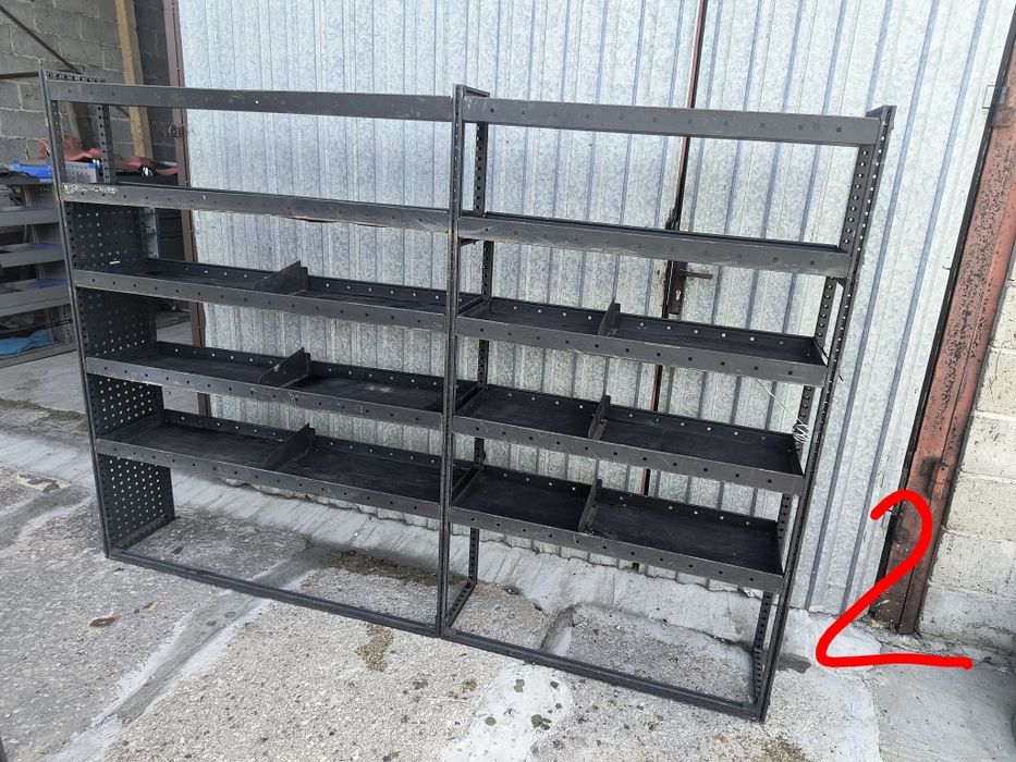 Regały zabudowa półki bus kurier transport moduły warsztatowe