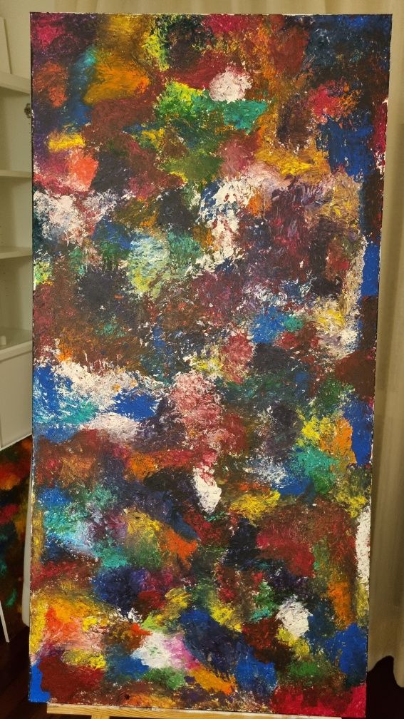 Quadro Abstrato Original Multicolor (120cmx60cm)