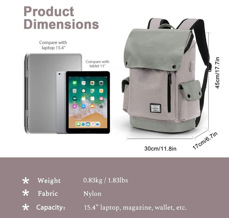 WindTook Plecak czarno-szary na laptopa 15,4 cala