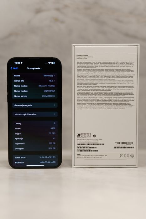 Iphone 14 pro max 256 GB czarny idealny