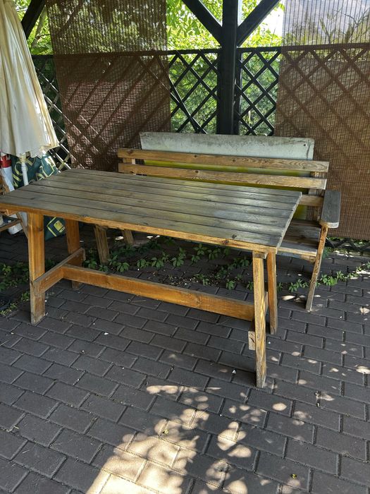 Ławka i stół ogrodowe sosna