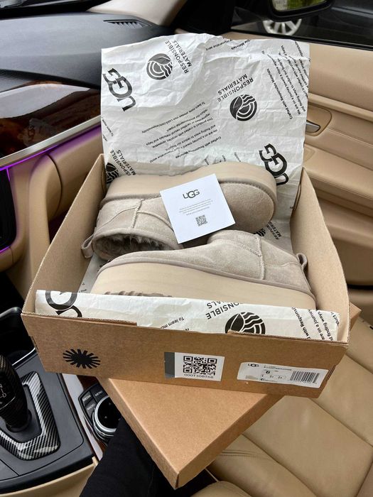 Уггі UGG Ultra Mini Platform Light Grey Угг 5 см (36-40)