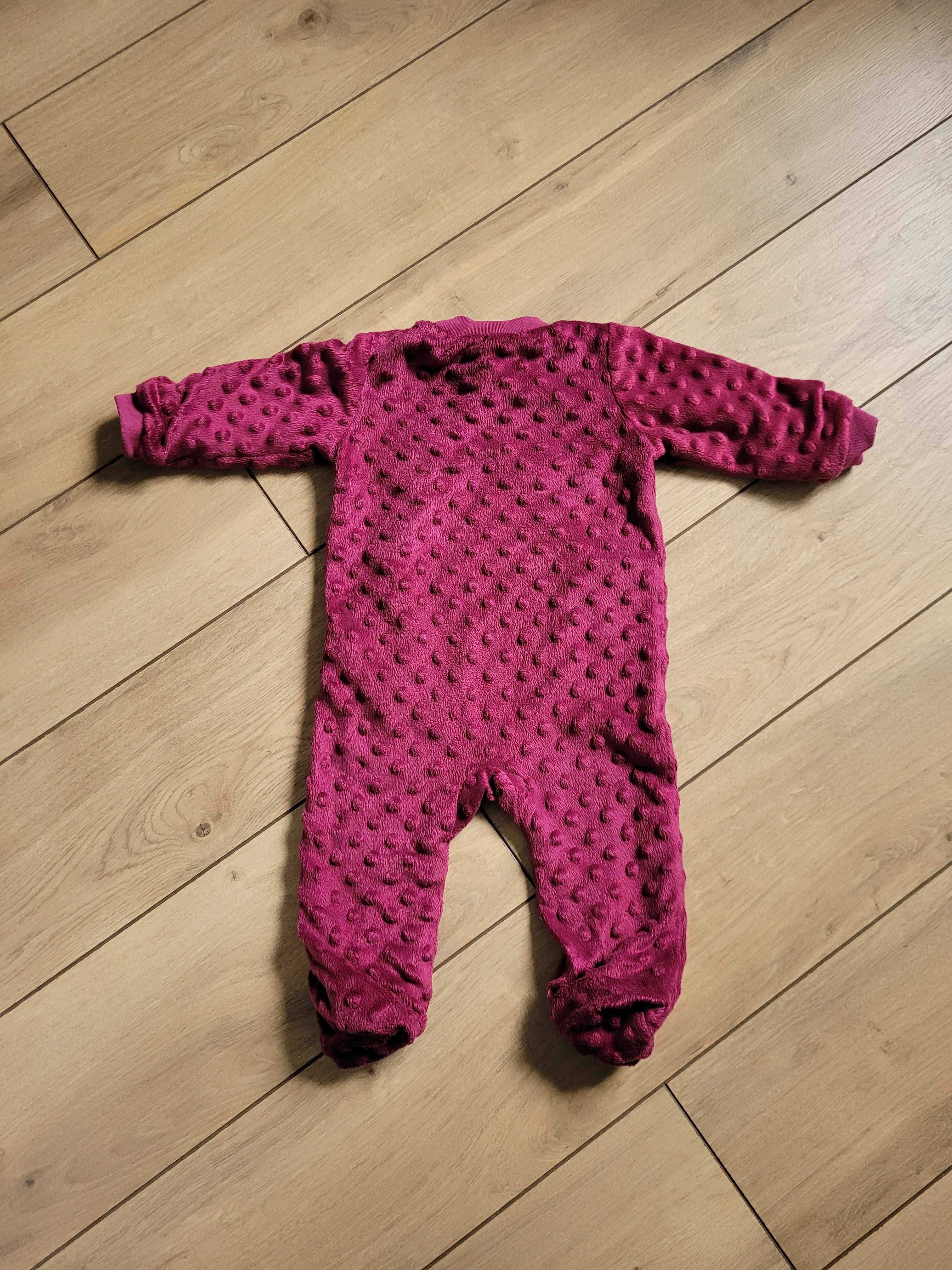 Pajac minky 74 6-9 niemowlęcy piżama śpiochy dziewczęce