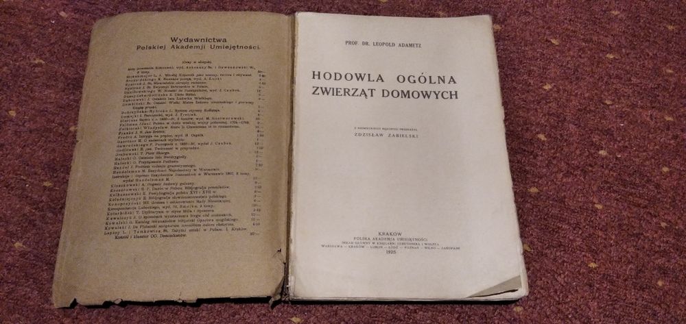 Hodowla Ogólna Zwierząt Domowych - Leopold Adametz, 1925 rok.