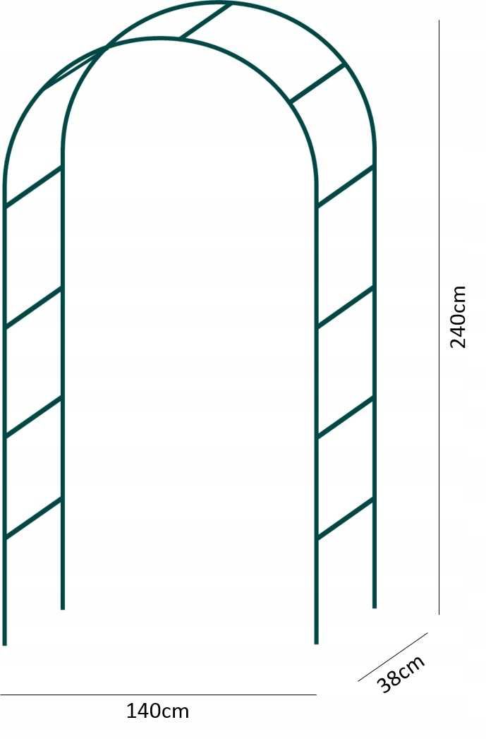 Pergola ogrodowa na róże kwiaty podpora metalowa 240cm łukowa