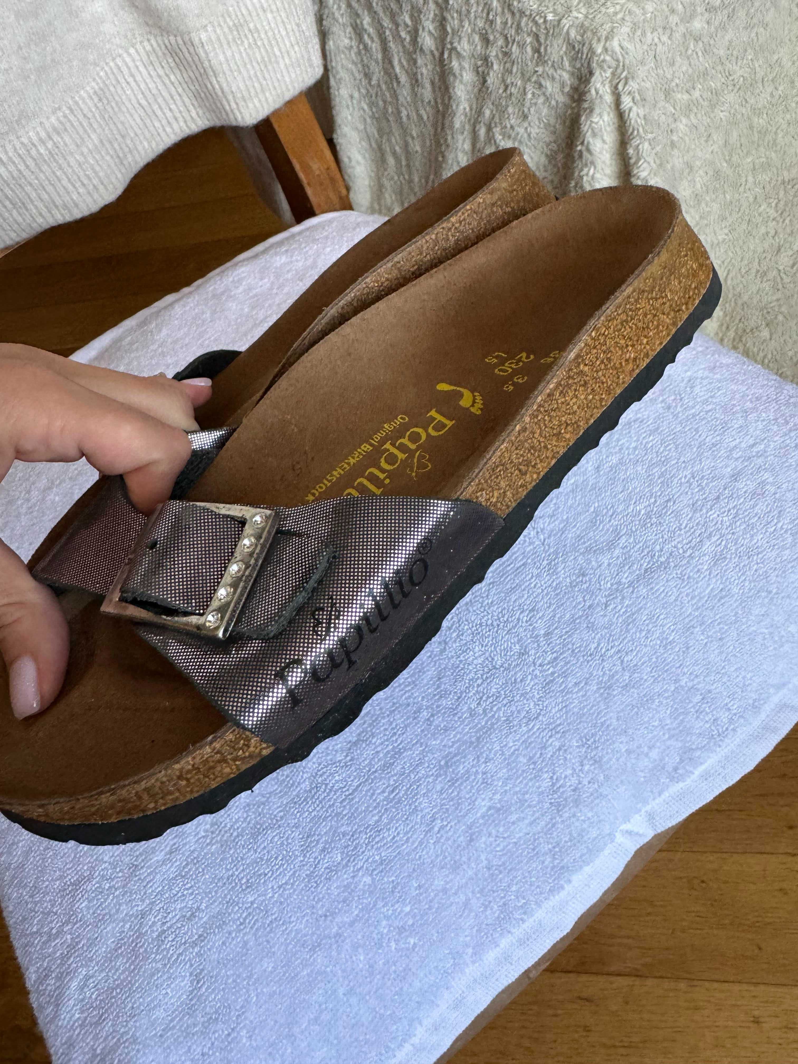 Шльопанці анатомічні срібні Birkenstock Limited edition Papillio 36