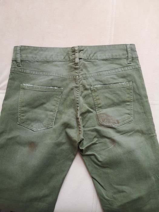 Spodnie jeansy damskie slim /36/khaki cieniowane /Redoute