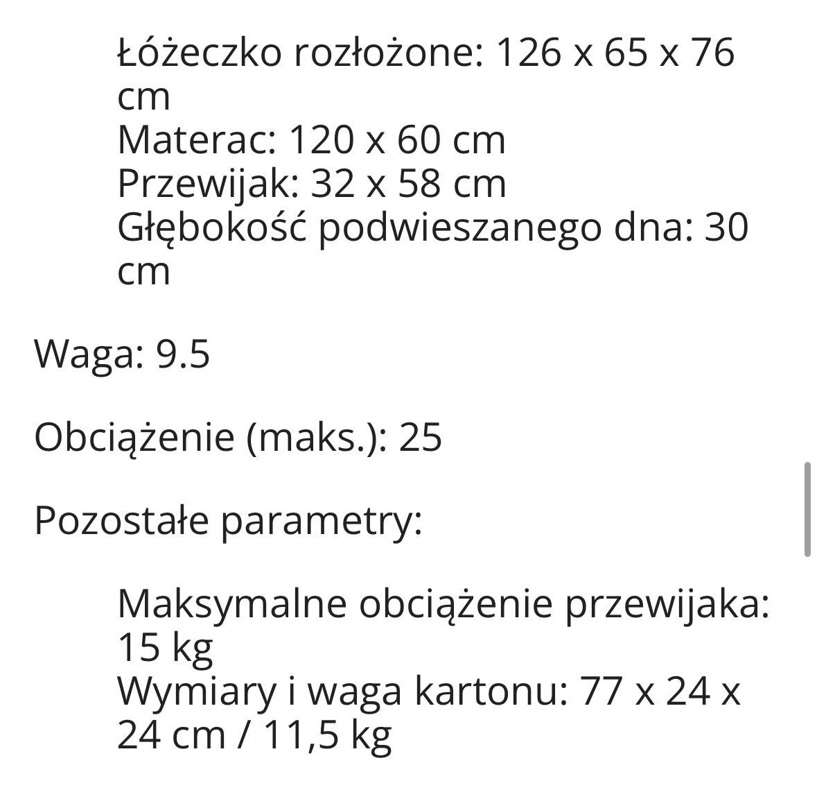 Łóżeczko turystyczne Kinderkraft Joy