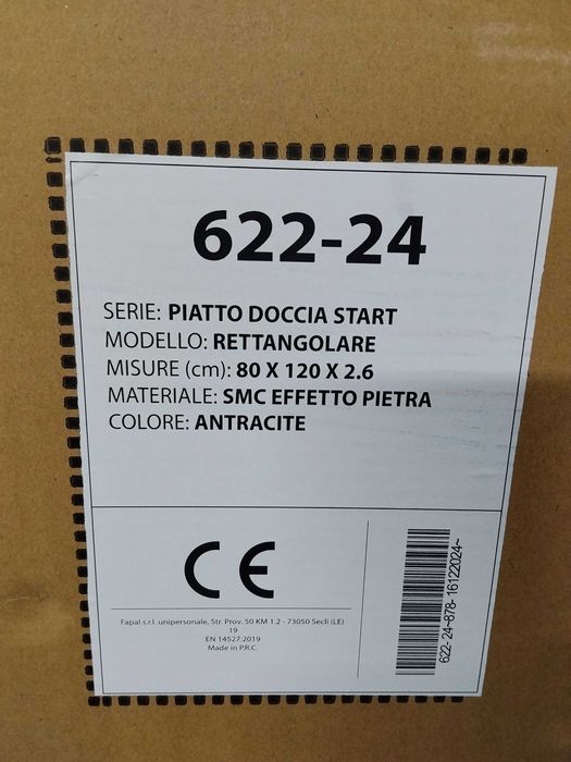 Base de duche preta 80x120 nova em caixa