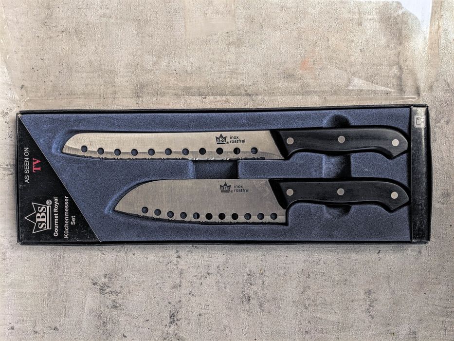 Zestaw nowych noży 2 szt. SBS Inox Rostfrei z Niemiec.
Noże są