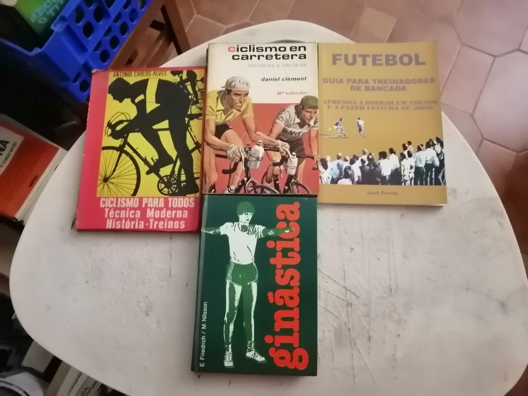 Vendo vários livros.