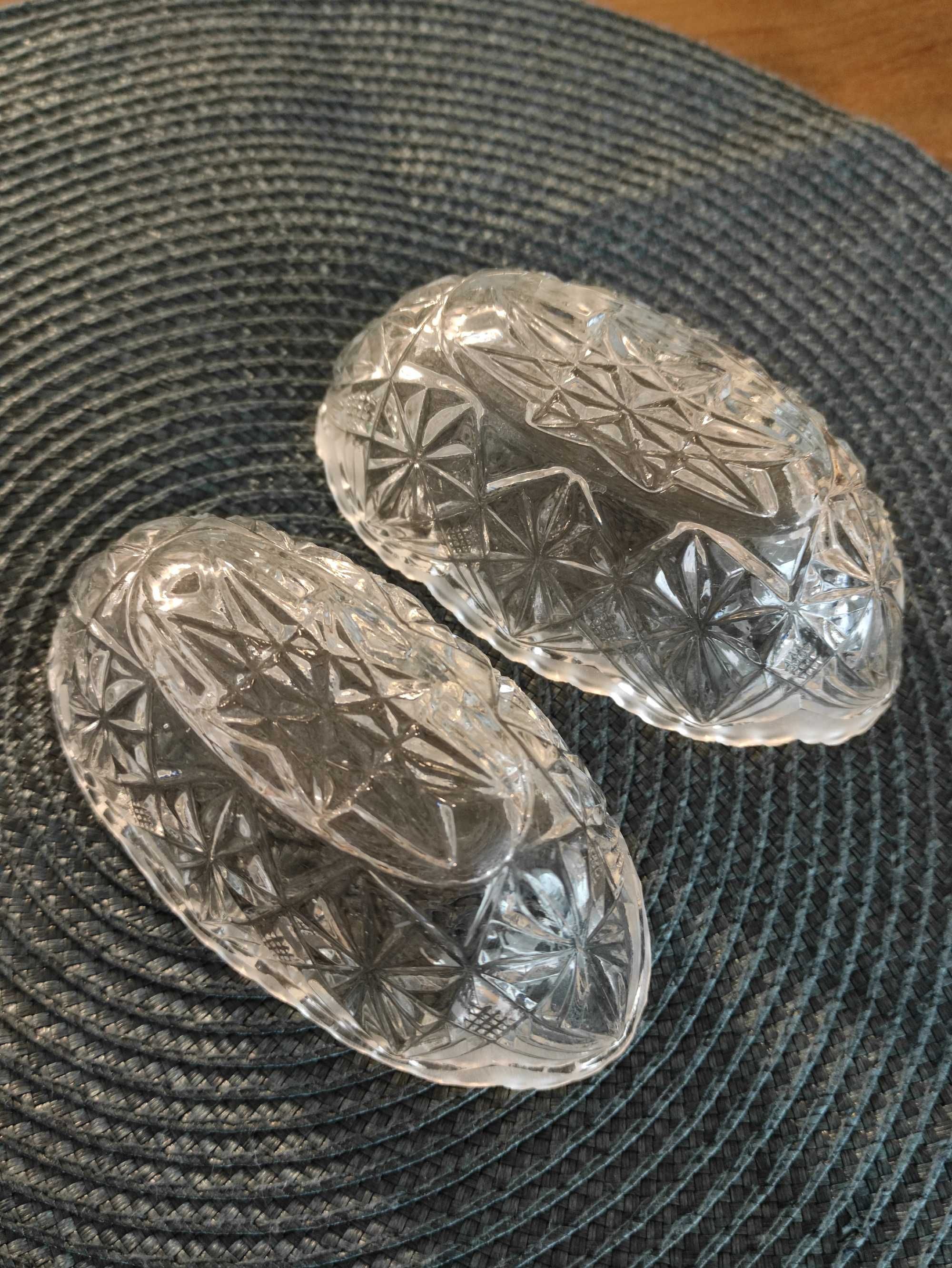 kryształowe miseczki na zakąski w kształcie łódek