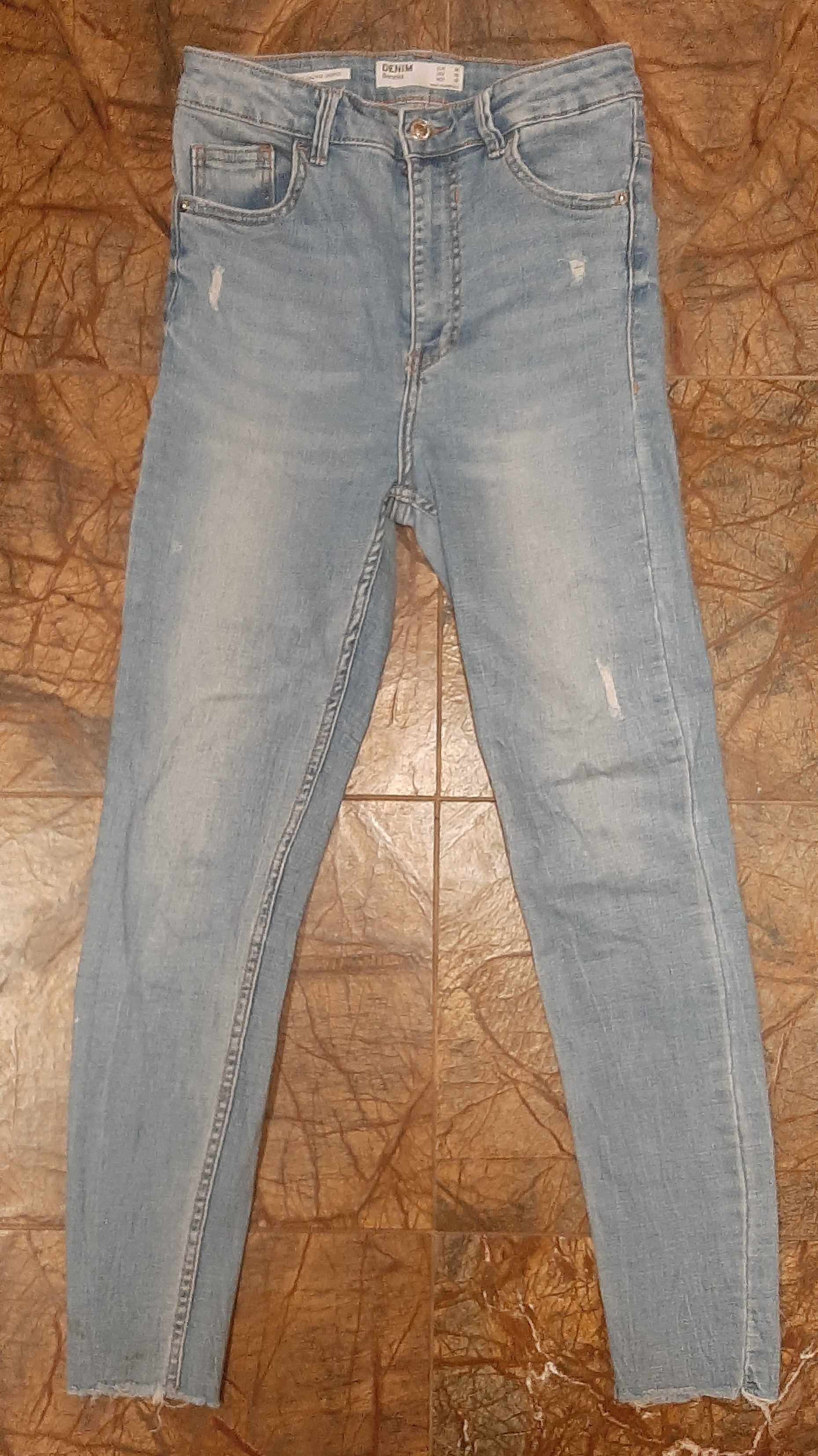 Spodnie jeans Bershka, niebieskie, rozmiar 38