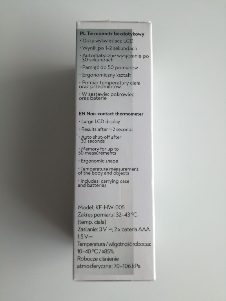 Termometr bezdotykowy Huslog KF-HW-005 biały