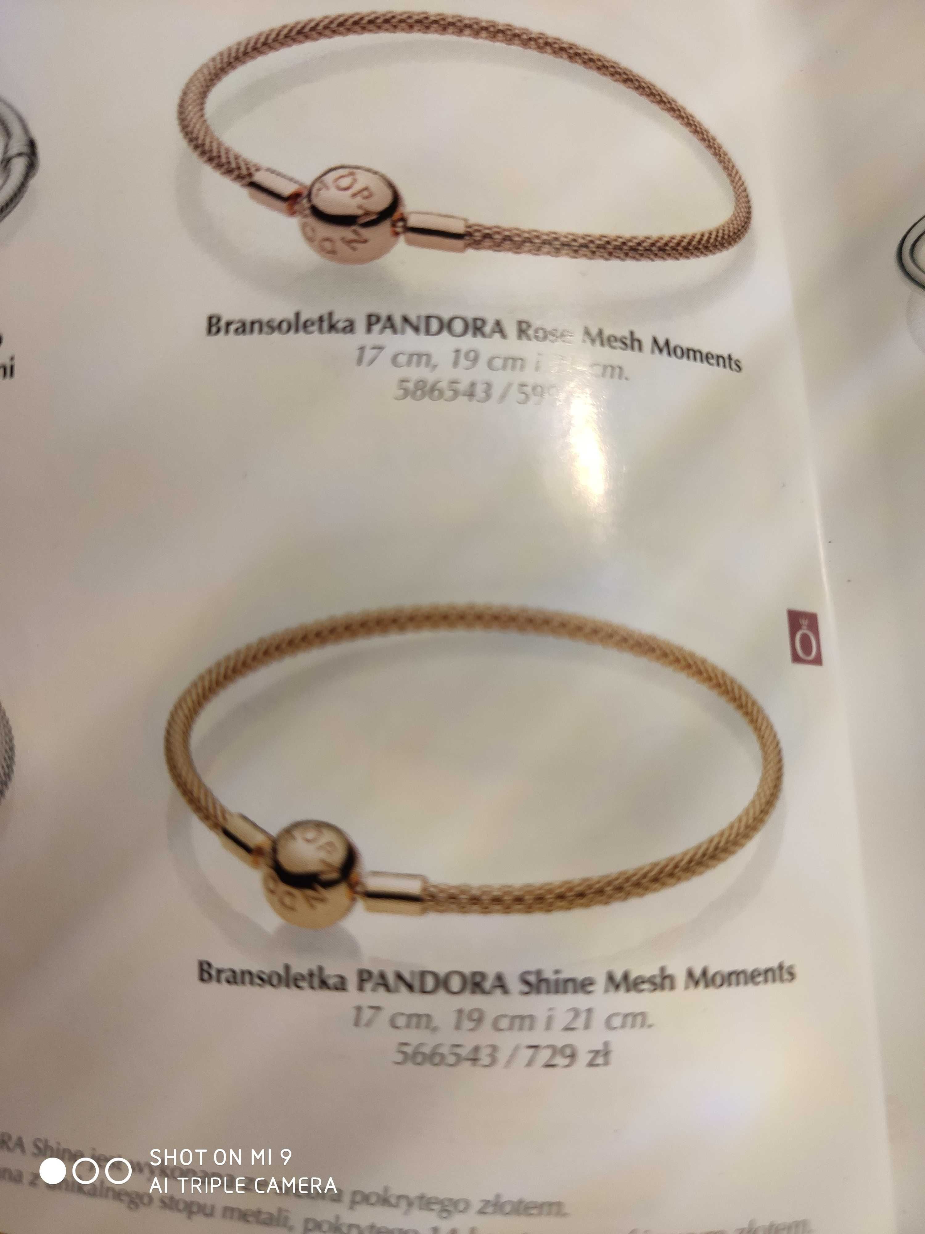 Pandora złota bransoletka MESH wyprzedaż rozmiar 21