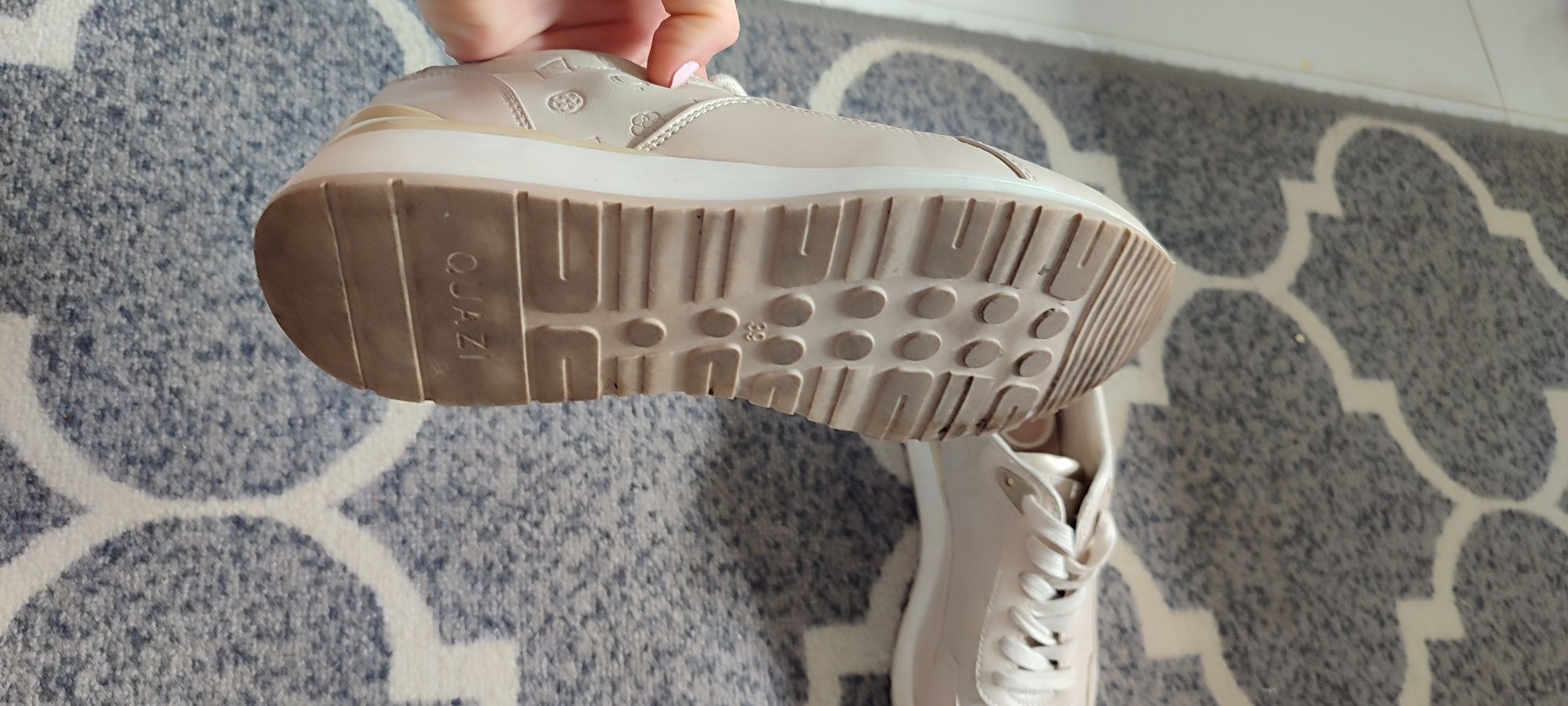 Sneakersy buty damskie beżowe Quazi