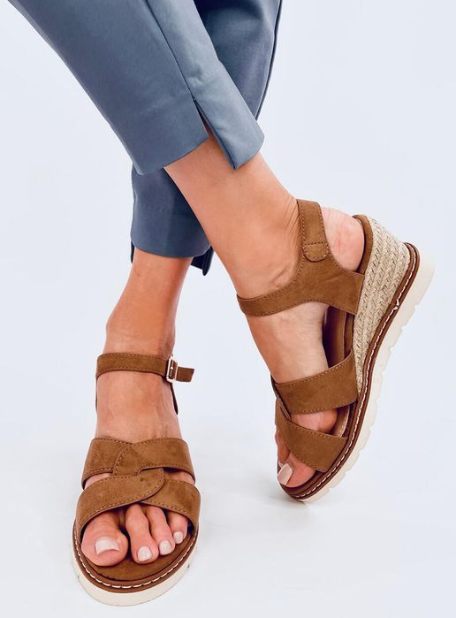 Espadryle Na Koturnie Sermon Khaki