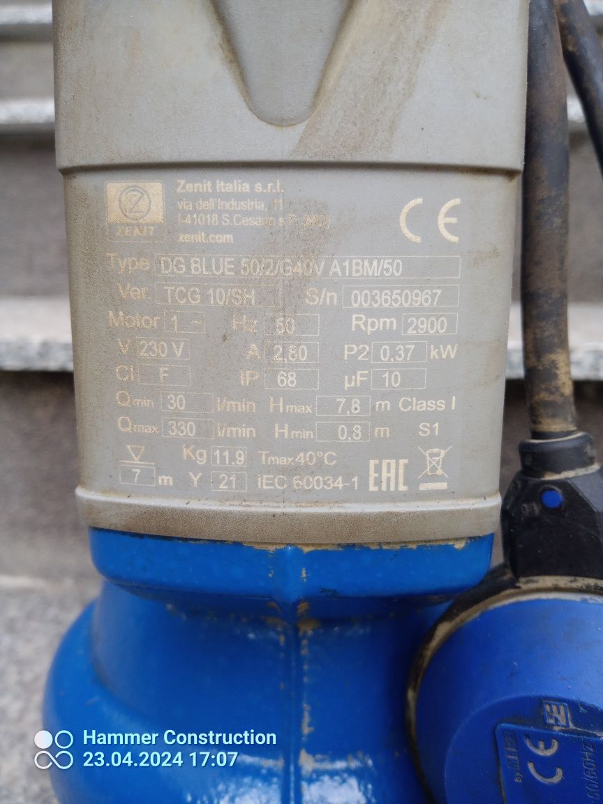 Pompa zanurzeniowa Zenit  DG BLUE 50/2/G40V